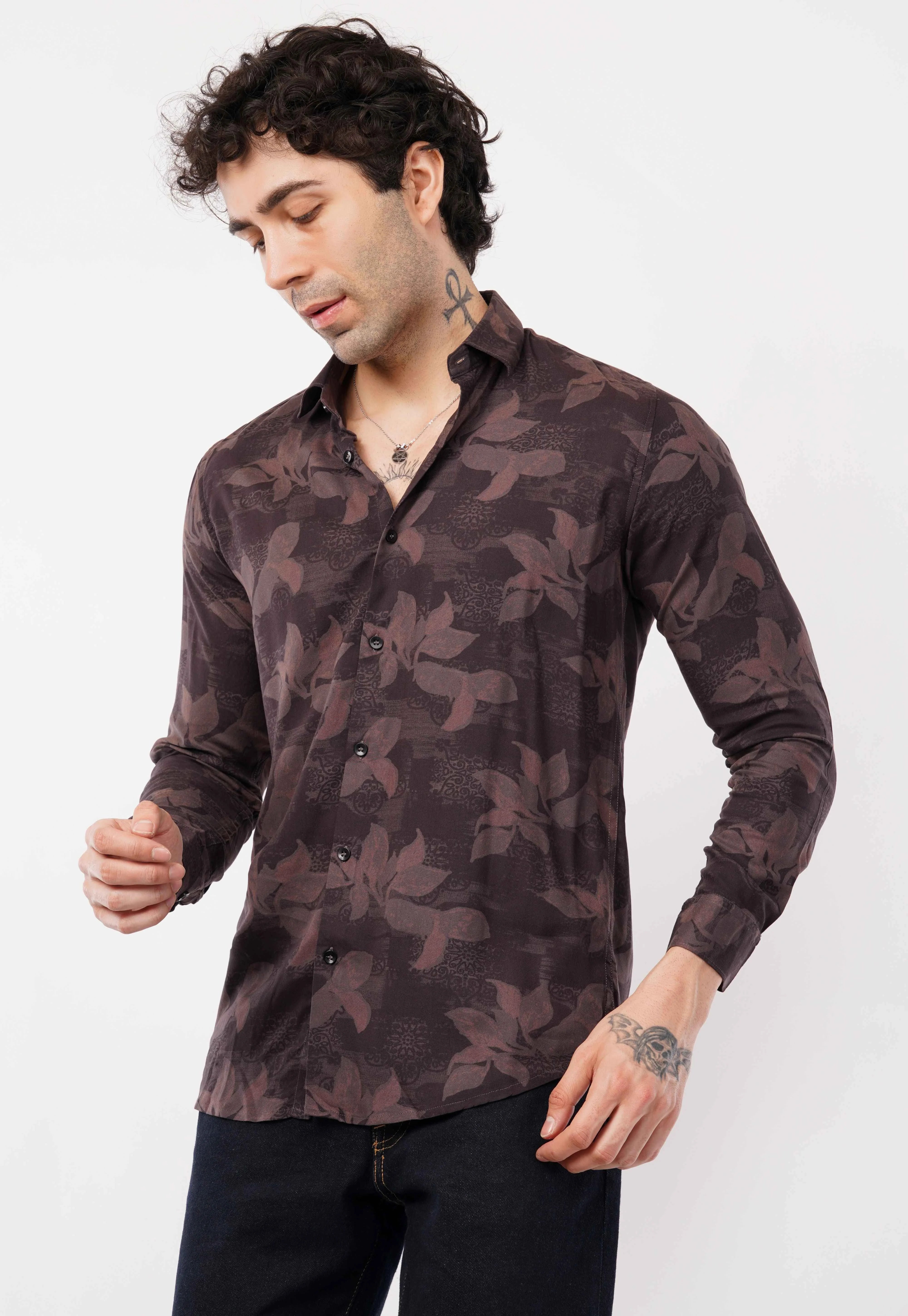 Espresso Flora Full Sleeve Shirt